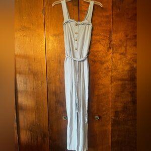 Monteau Light Blue Striped Jumpsuit